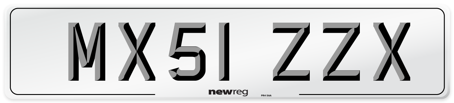 MX51 ZZX Number Plate from New Reg